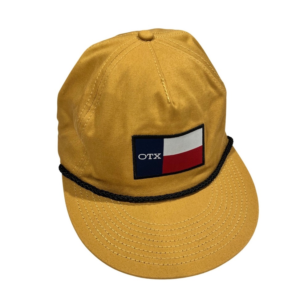 OTX Texas Flag Rope Hat Mustard Yellow Snapback Cotton Twill Baseball Cap